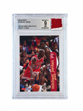 1995-1996 Hoops #21 Micheal Jordan Game Used Patch BGS 9