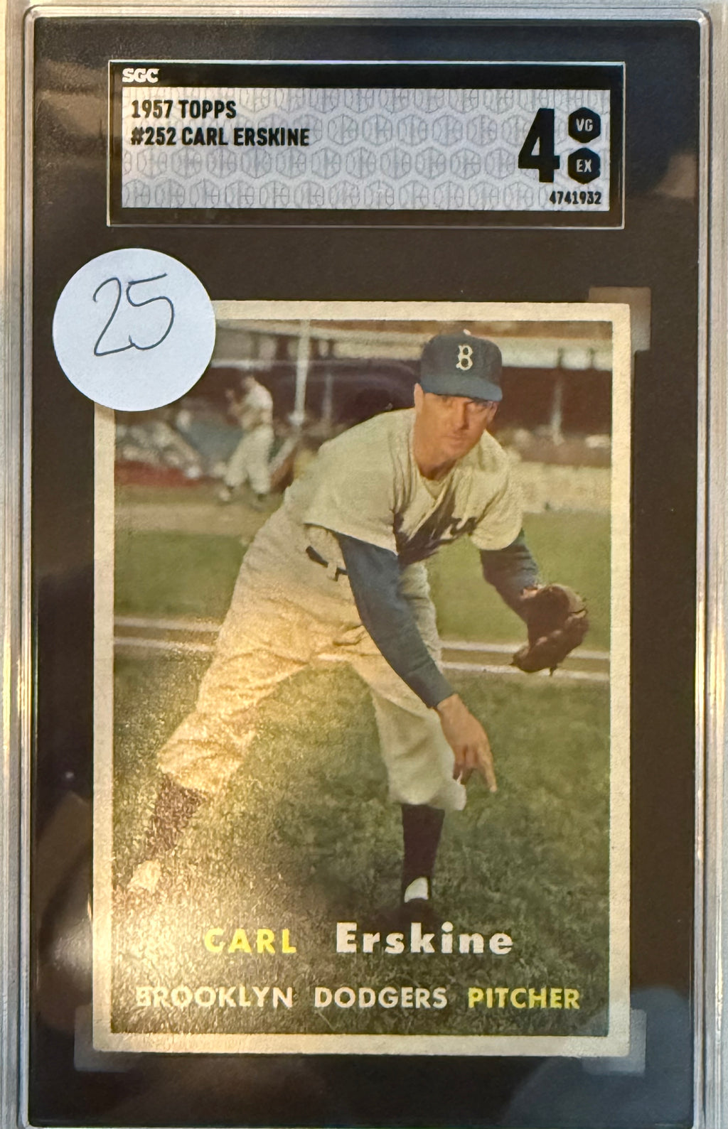 1957 Topps #252 Carl Erskine SGC GRADE 4