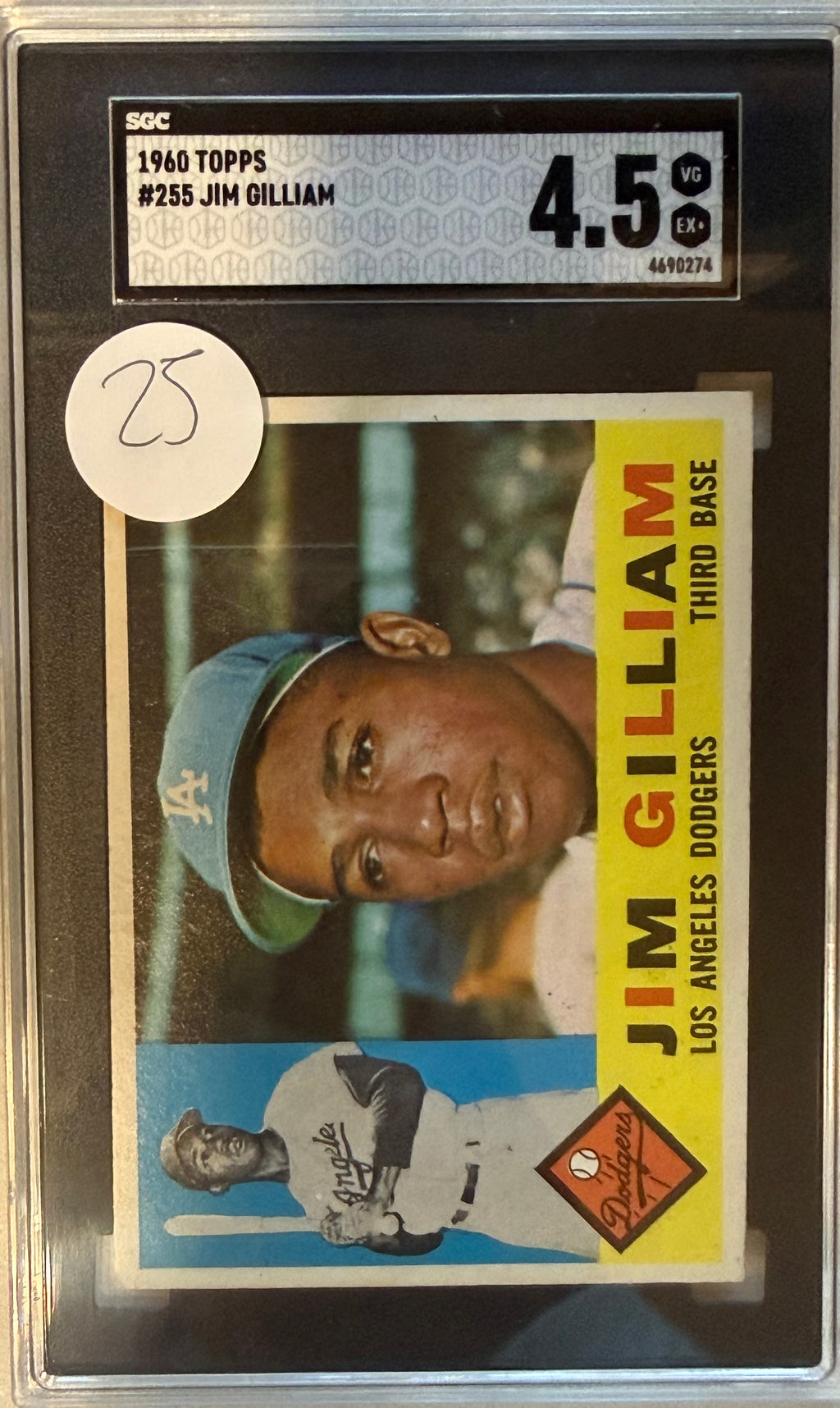 1960 Topps #255 Jim Gilliam SGC GRADE 4.5