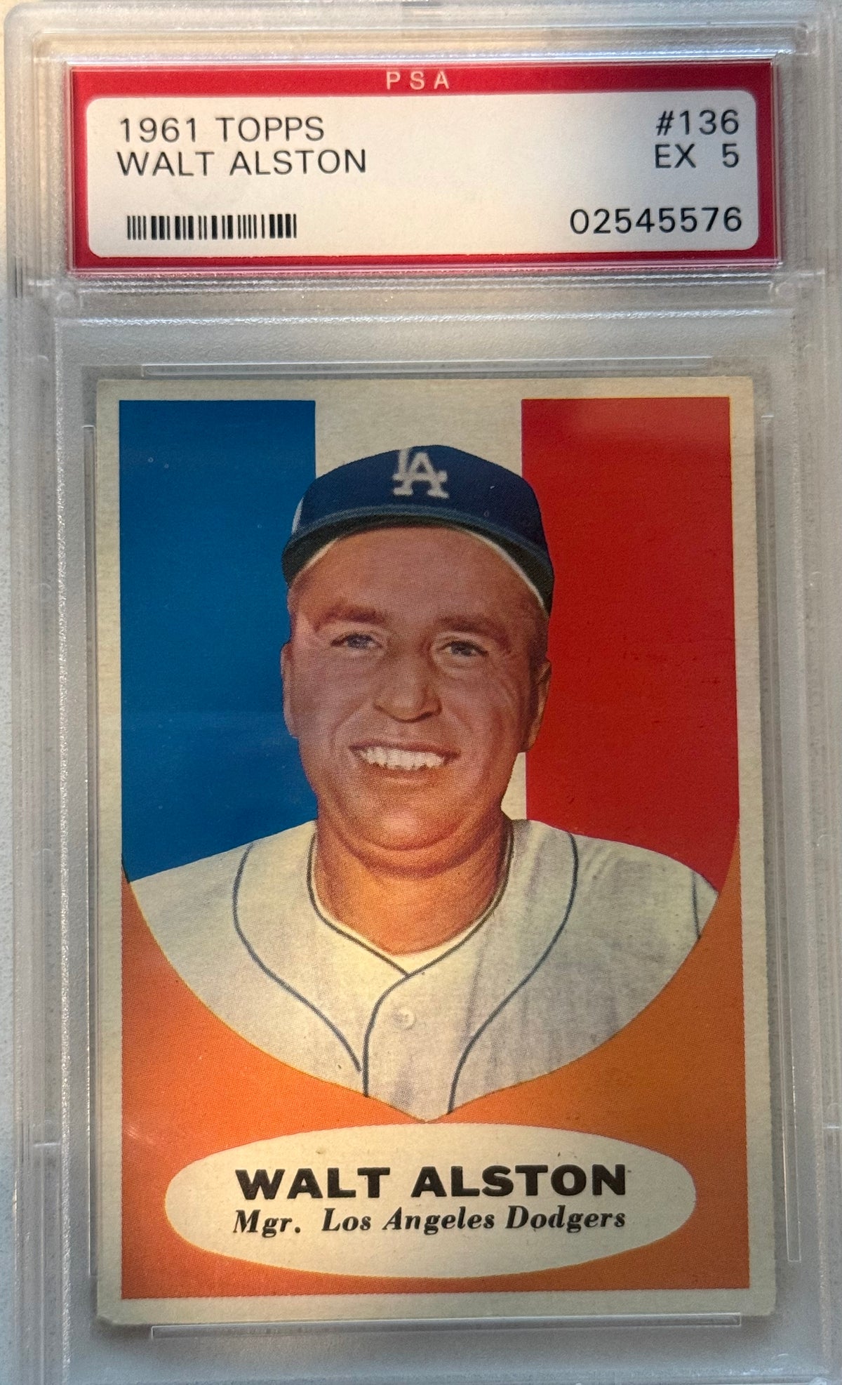 1961 Topps Walt Alston PSA 5