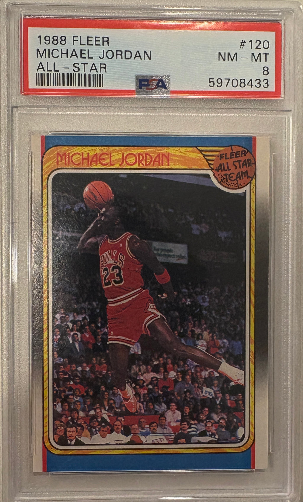 1988 Fleer Michael Jordan All-Start PSA 8
