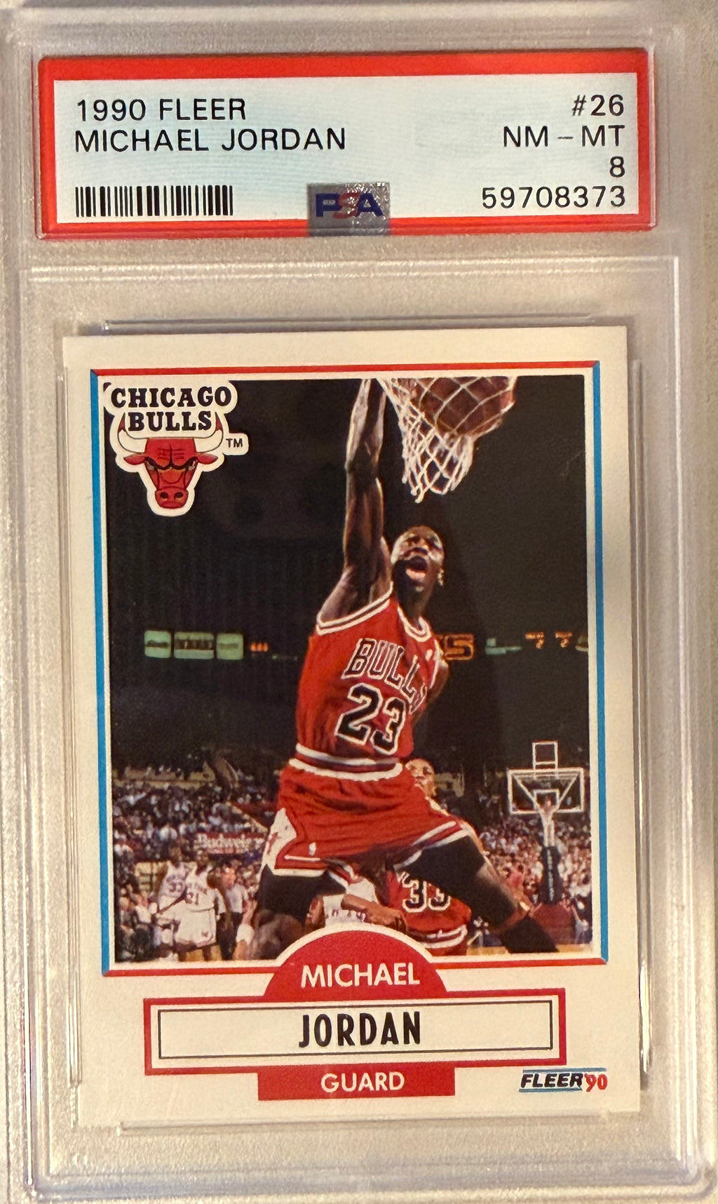 1990 Fleer Michael Jordan PSA 8