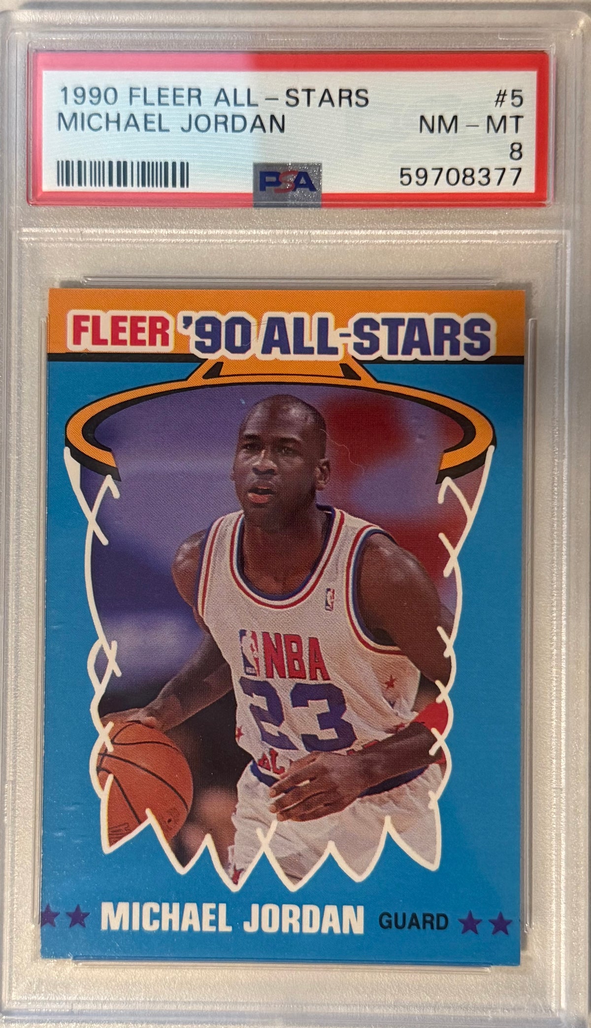 1990 Fleer All-Stars Michael Jordan PSA 8