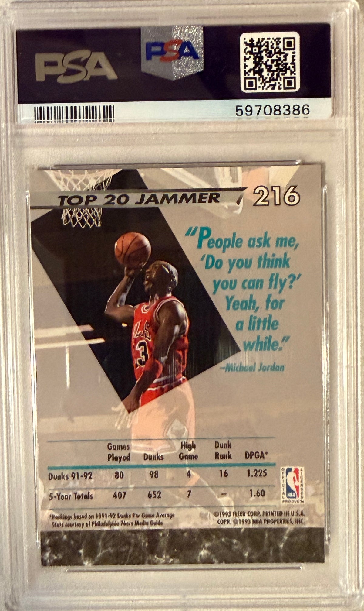 1992 Ultra Michael Jordan PSA 8