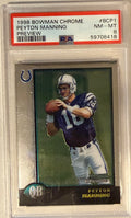 1998 Bowman Chrome Peyton Manning Preview PSA 8