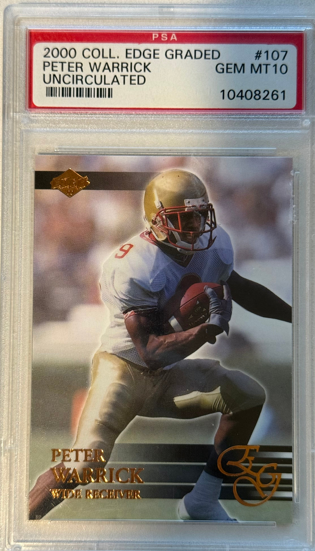2000 Coll. Edge Graded Peter Warrick Uncirculated Grade GEM MT 10