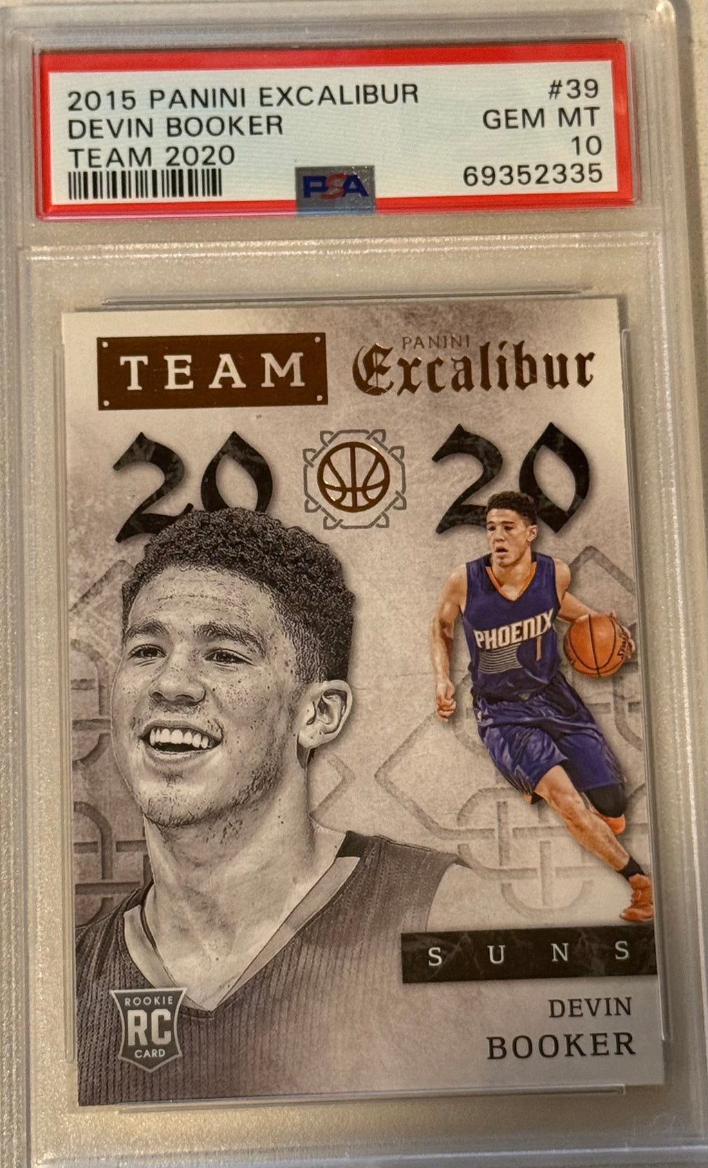 2015 Panini Excalibur Devin Booker Team 2020 PSA 10