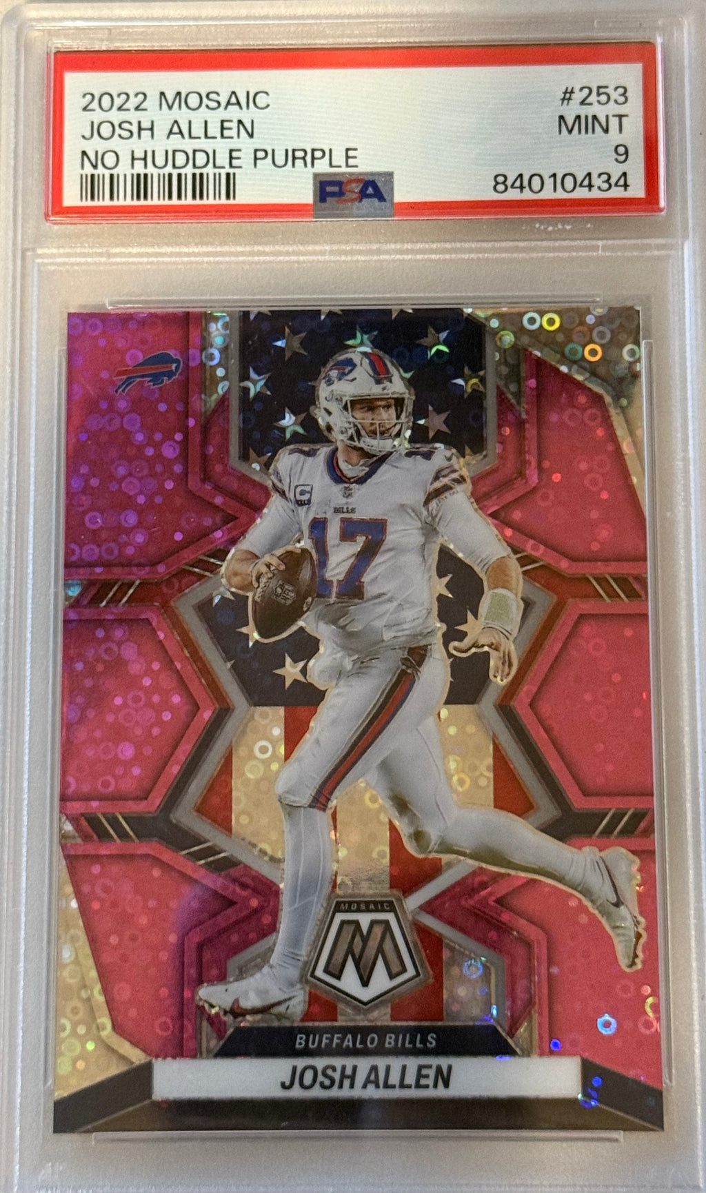 2022 Mosaic Josh Allen No Huddle Purple PSA 9