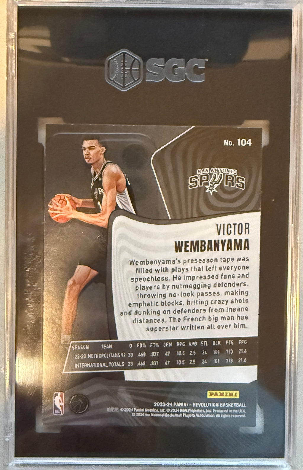 2023-24 Panini Revolution #104 Victor Wembanyama SGC 9