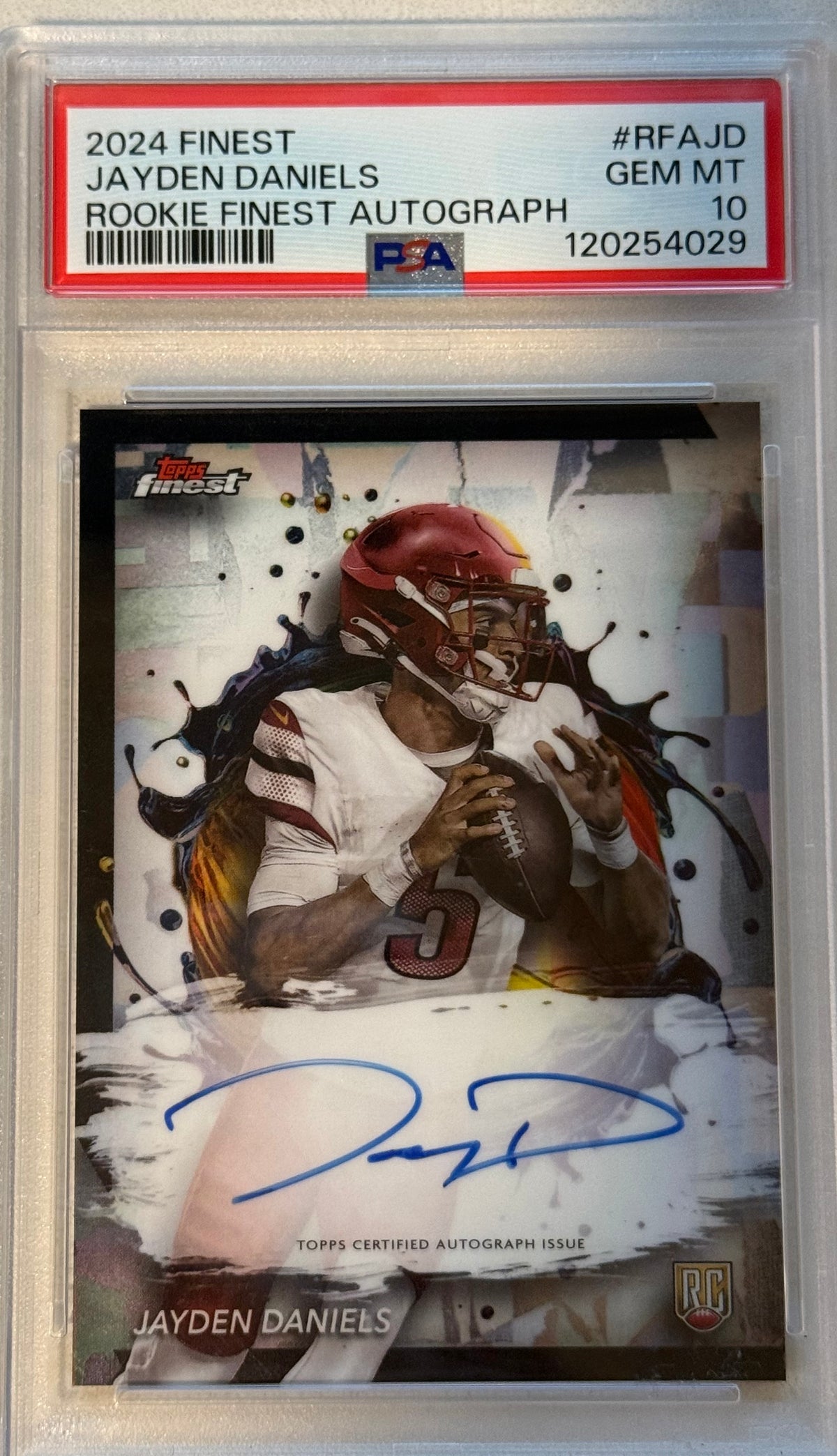 2024 Finest Jayden Daniels Rookie Finest Autograph PSA 10