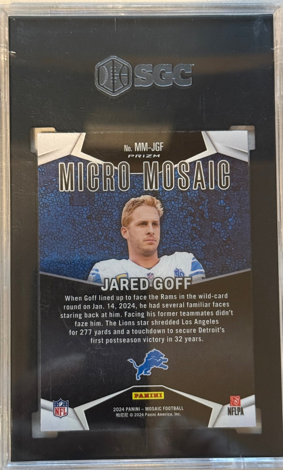 2024 Panini Mosaic MM-JFG Goff Micro Mosaic SGC 10