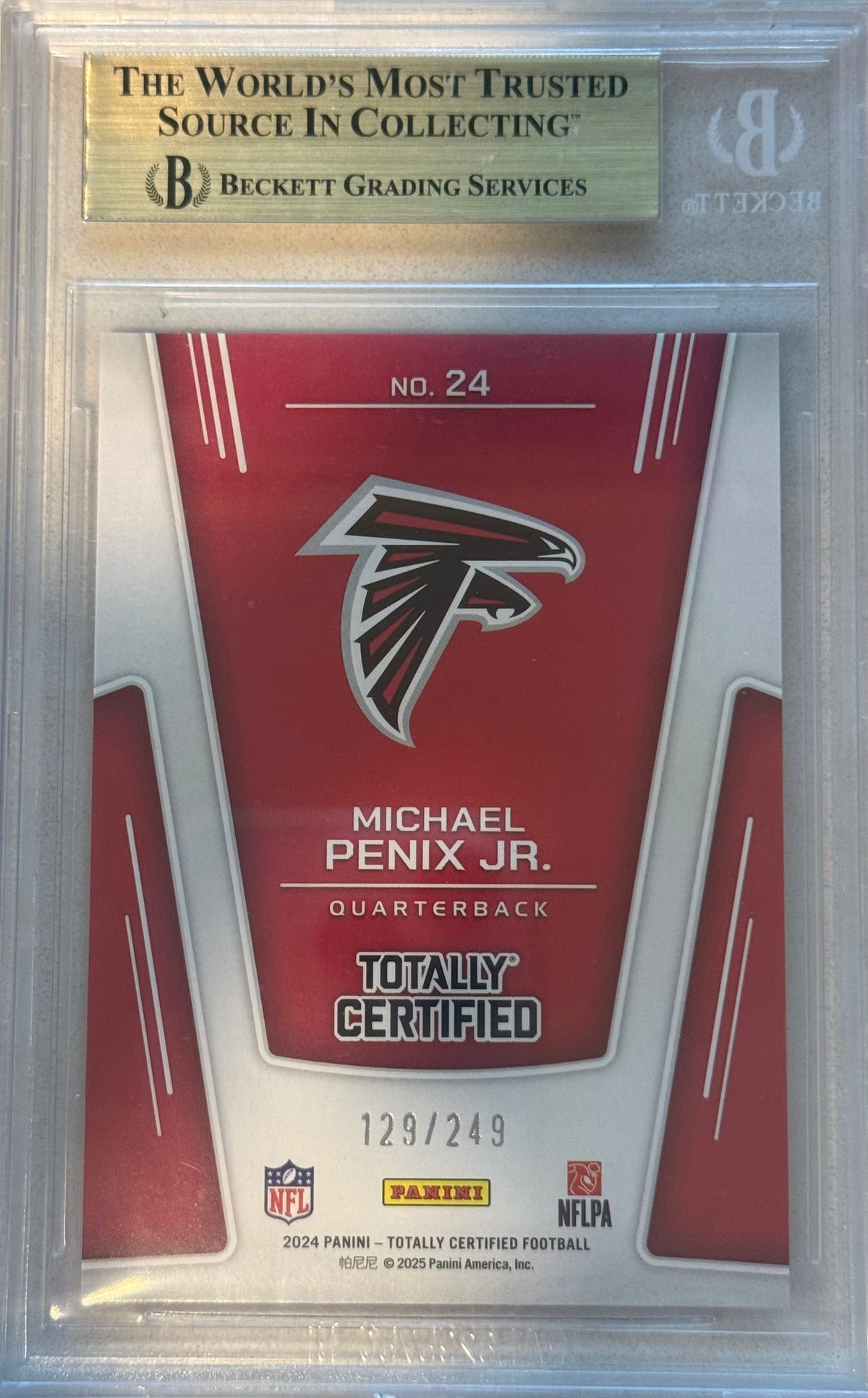 2024 Totally Certified The Mighty Mirror Red #24 Michael Penix Jr. GEM MINT 9.5