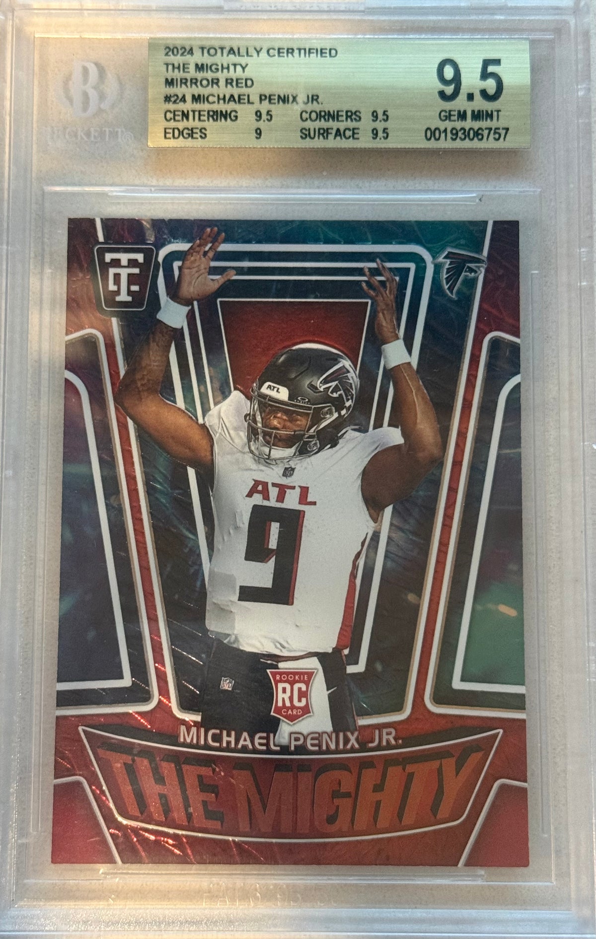 2024 Totally Certified The Mighty Mirror Red #24 Michael Penix Jr. GEM MINT 9.5