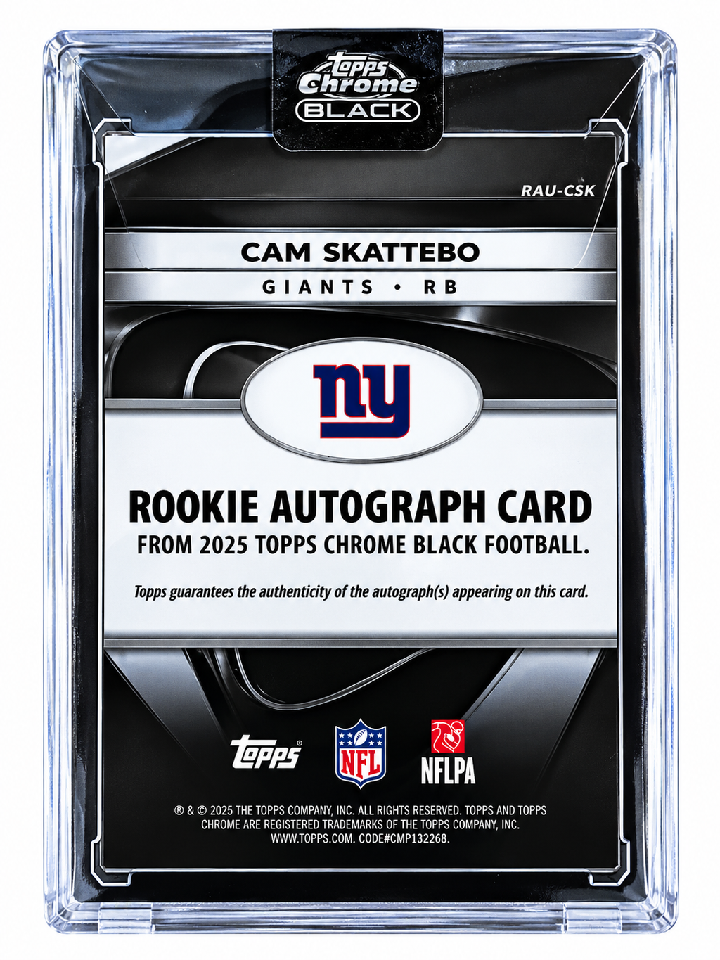 Topps Chrome Black Rookie Cam Skattebo Autograph