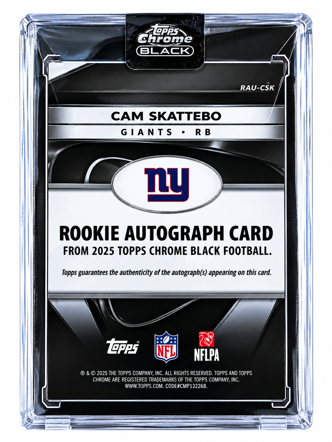 Topps Chrome Black Rookie Cam Skattebo Autograph