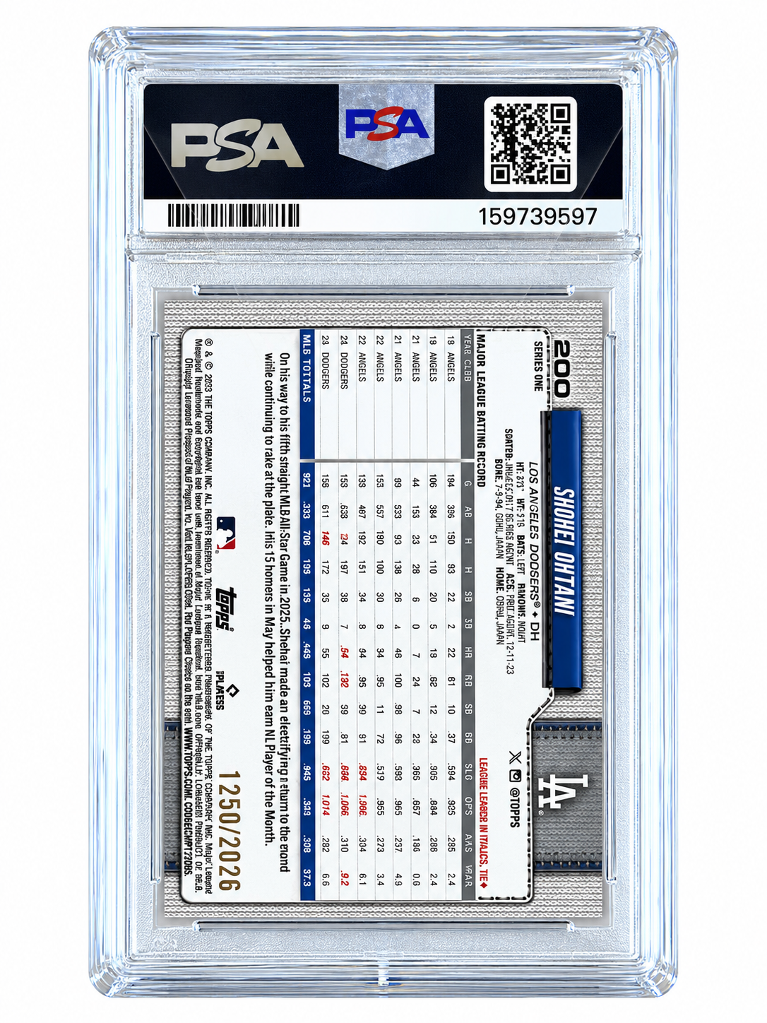 2026 Topps Shohei Ohtani Gold /2026 PSA 9