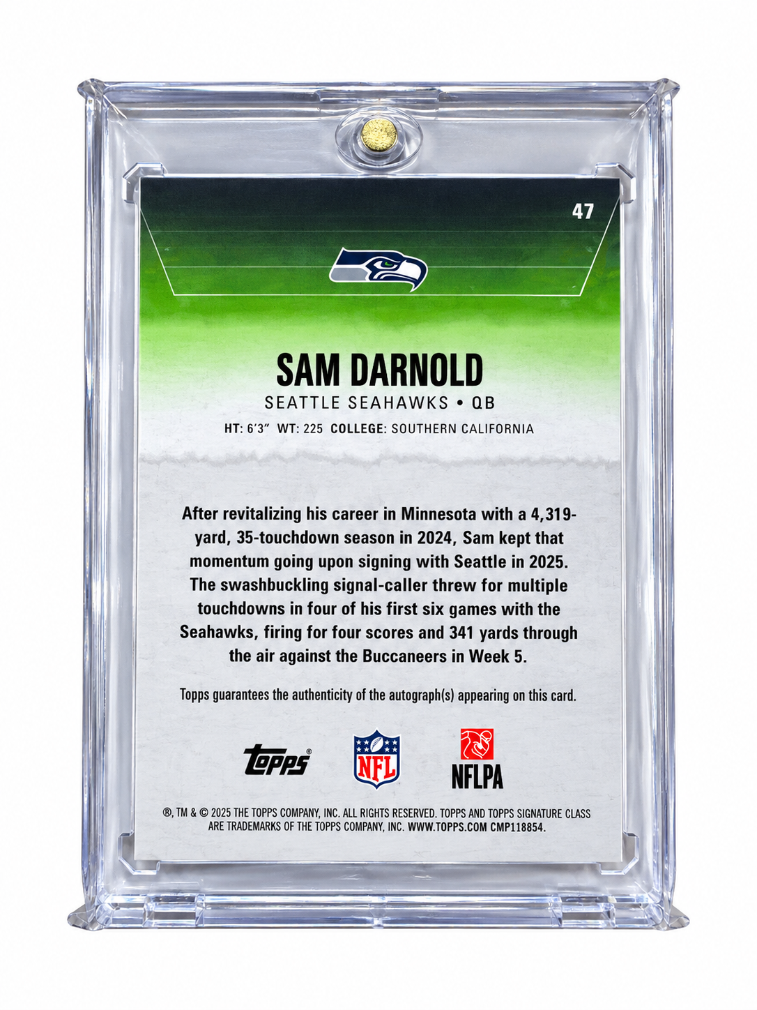 Topps 2025 Signature Class Sam Darnold /275