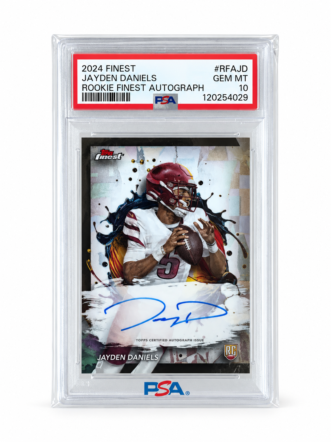 2024 Finest Jayden Daniels Rookie Finest Autograph PSA 10