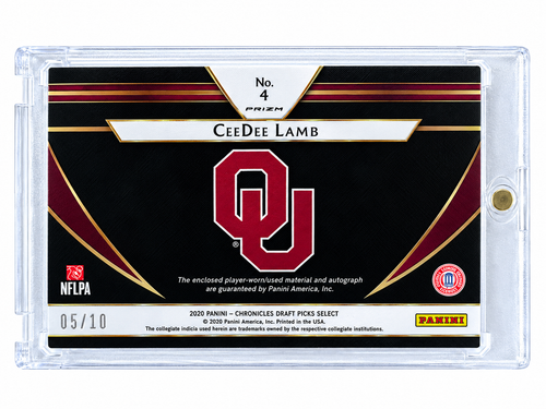2020 Panini Select Ceedee Lamb Rookie Patch Autograph /10