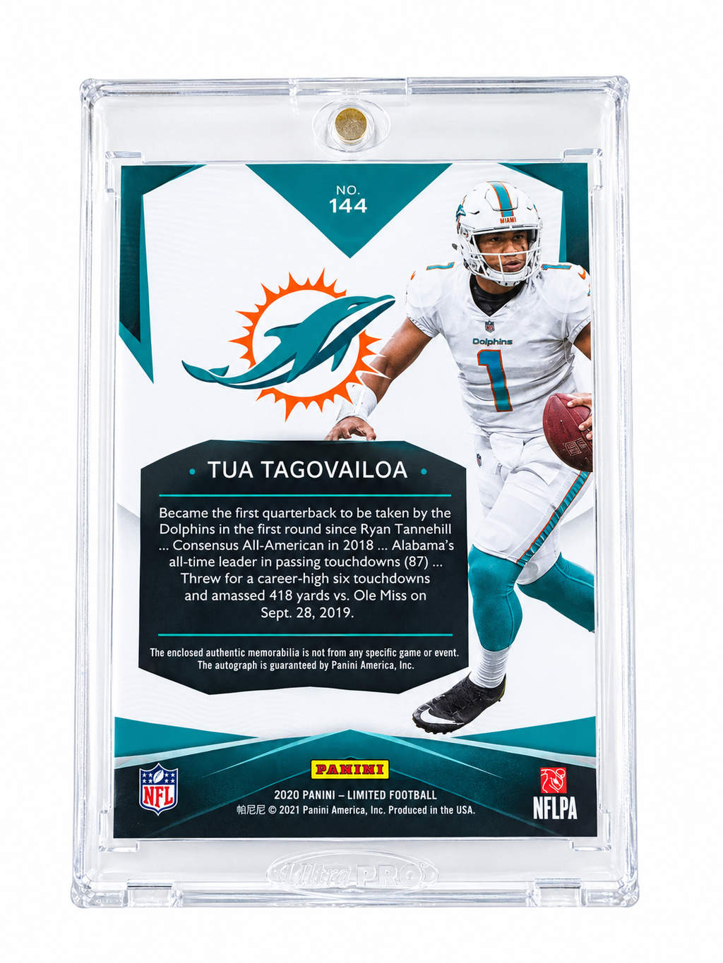 2020 Tua Tagovailoa Rookie Patch Autograph /15