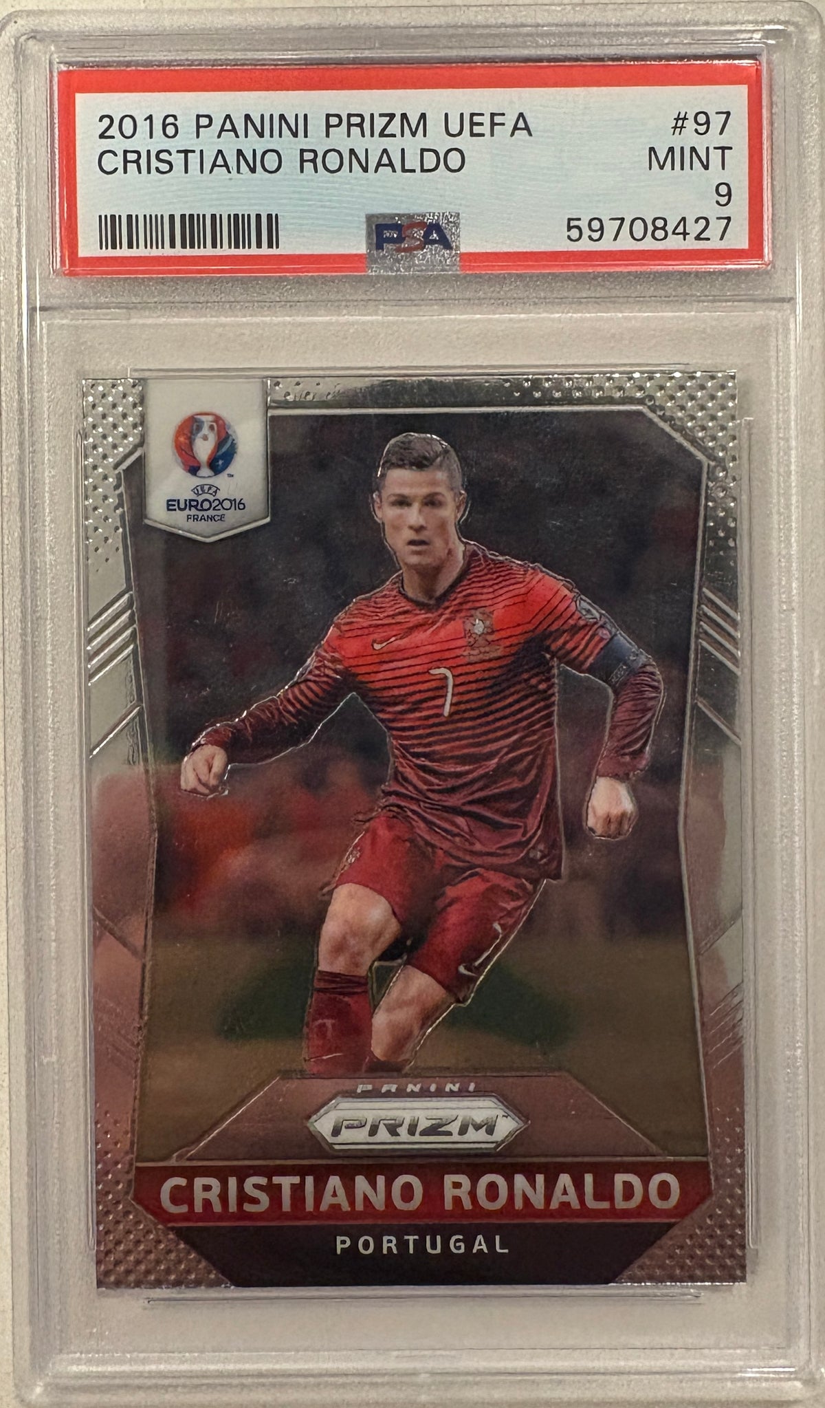 2016 Panini Prizm UEFA Cristiano Ronaldo PSA 9