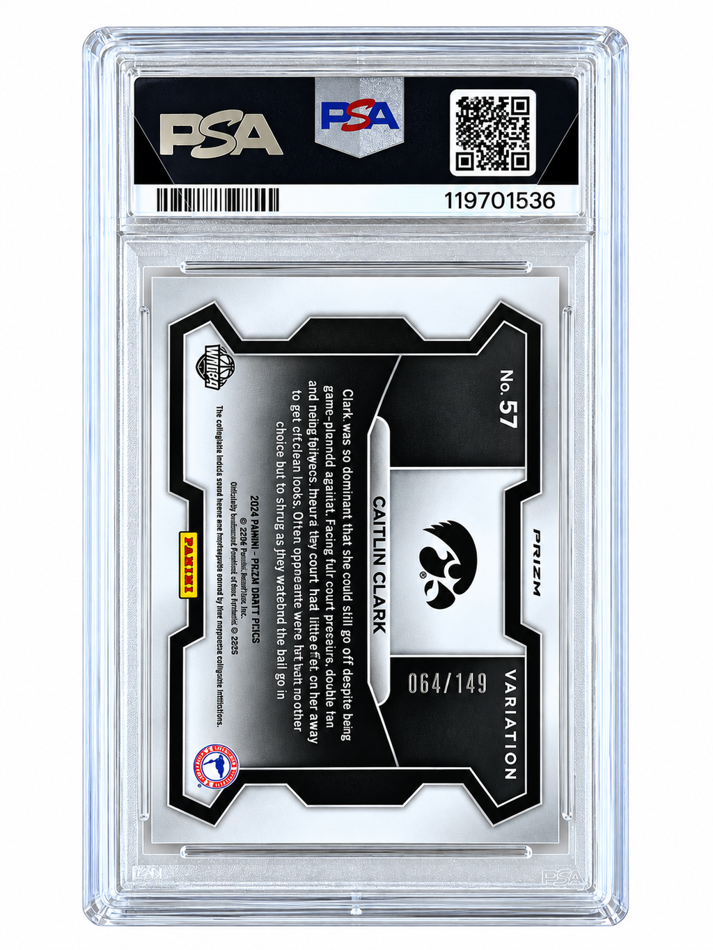 2024 Prizm Draft Picks Caitlin Clark /149 PSA 10