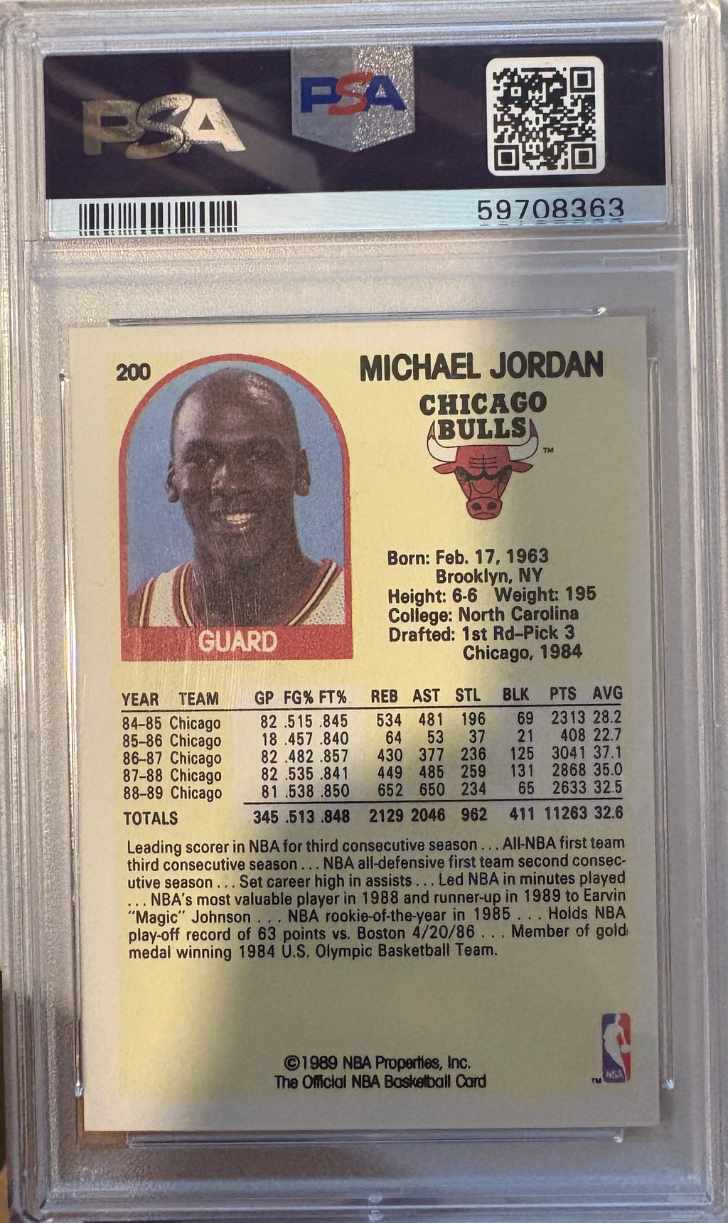 1989 Hoops Michael Jordan PSA 9
