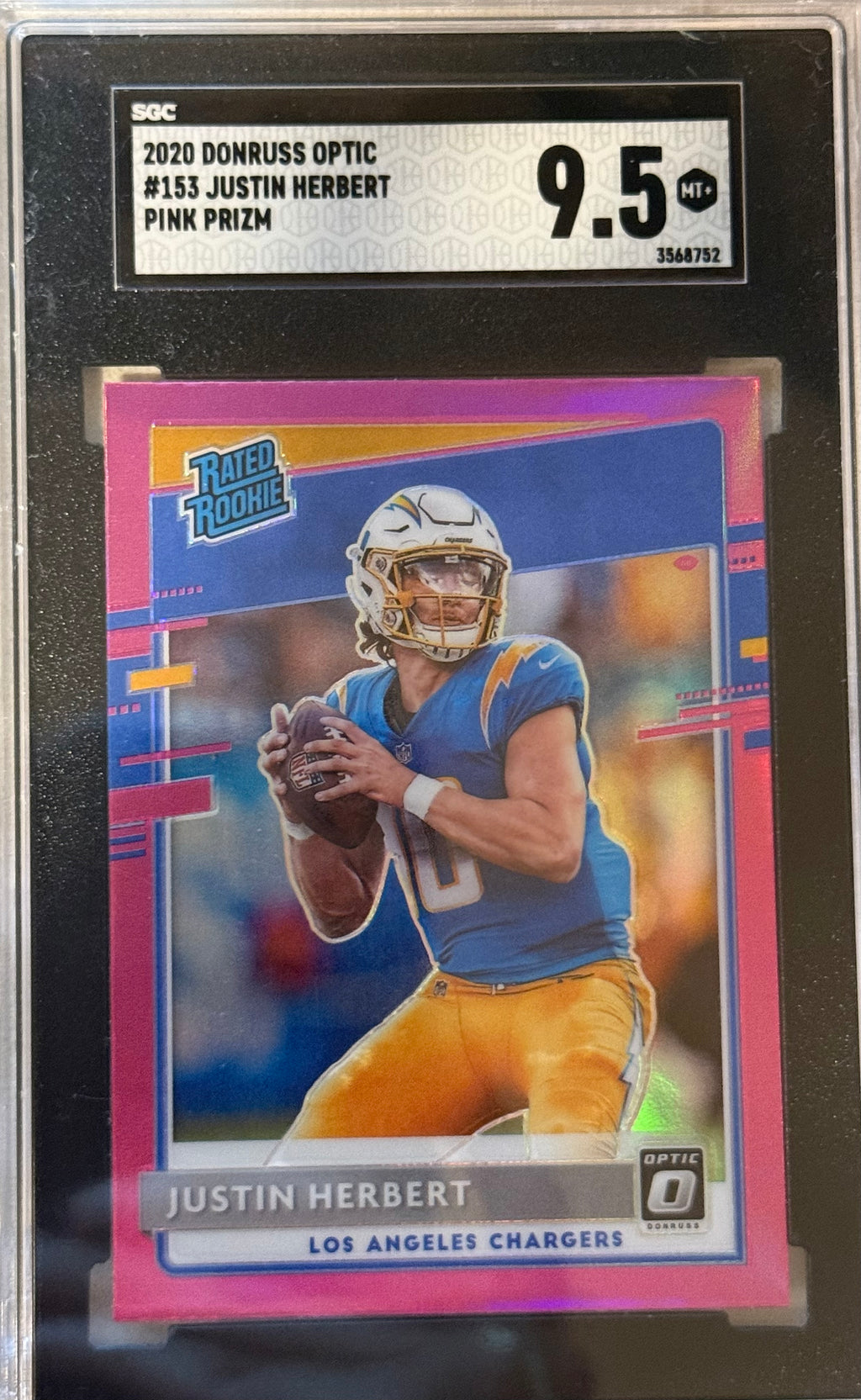 2020 Donruss Optic #153 Jutin Herbert Pink Prizm SGC 9.5
