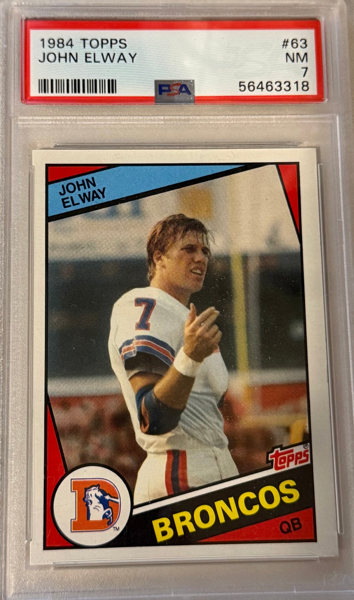 1984 Topps John Elway PSA 7